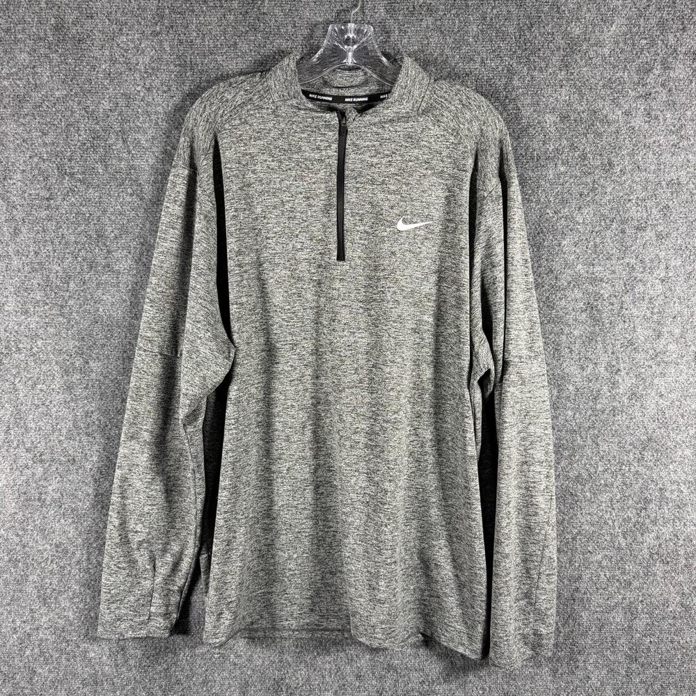Nike Dri-FIT Running 1/2 Zip Pullover Mens 2XL Gray LS Stretch DH4949-011